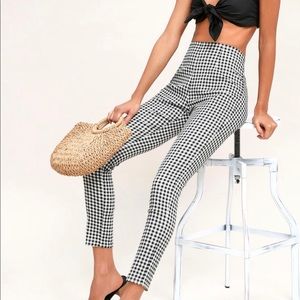 Plaid reputation black and white gingham pants